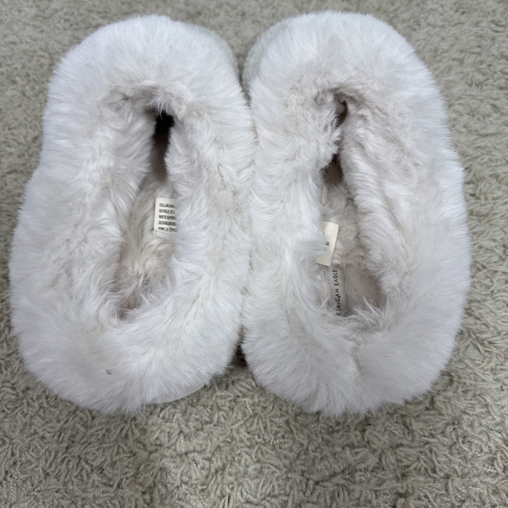 American Eagle Peanuts Snoopy Pumpkin Halloween Slip-On Fuzzy Slippers Size 10 - Picture 7 of 11